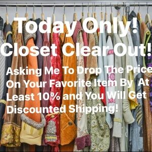 Closet Clear Out and Discounted Shipping!